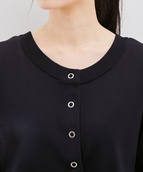 VIS（ビス）の「【UVケア・接触冷感】【2WAY】5分袖カーディガン（カーディガン/ボレロ・レディース・オフホワイト/ピンク/グリーン/ネイビー・FREE）」の7枚目の写真