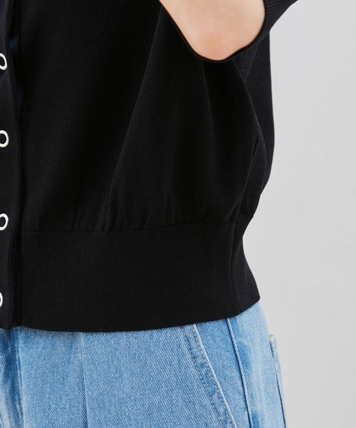 VIS（ビス）の「【UVケア・接触冷感】【2WAY】5分袖カーディガン（カーディガン/ボレロ・レディース・オフホワイト/ピンク/グリーン/ネイビー・FREE）」の12枚目の写真