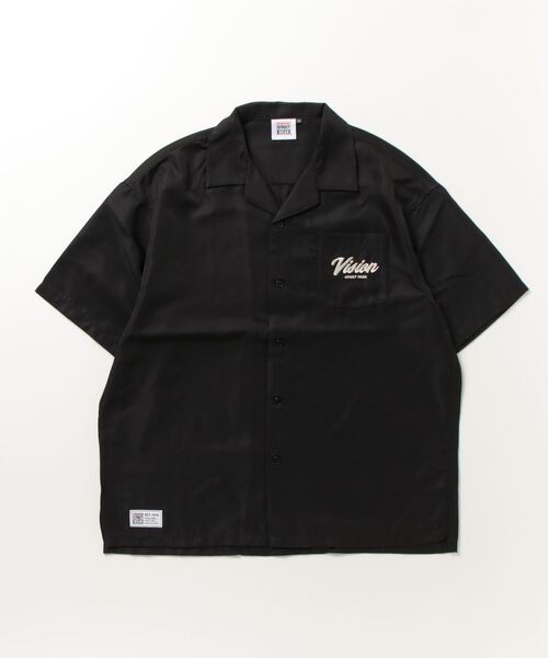 VISION STREET WEAR（ヴィジョンストリートウェア）の「VISION STREET WEAR 刺繍開襟シャツ 半袖（シャツ/ブラウス・メンズ・ブラック系その他2/マルチ/ブルー/ブラック系その他/ホワイト系その他2/マスタード/グリーン系その他/ブルー系その他/ホワイト系その他/グリーン・L/LL/M）」の4枚目の写真