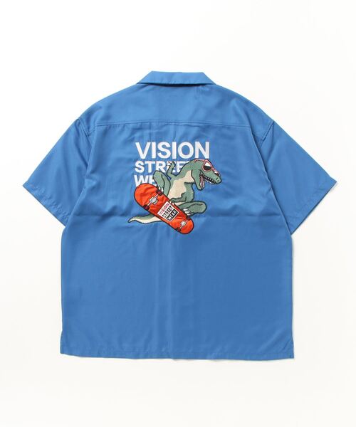 VISION STREET WEAR（ヴィジョンストリートウェア）の「VISION STREET WEAR 刺繍開襟シャツ 半袖（シャツ/ブラウス・メンズ・ブラック系その他2/マルチ/ブルー/ブラック系その他/ホワイト系その他2/マスタード/グリーン系その他/ブルー系その他/ホワイト系その他/グリーン・L/LL/M）」の14枚目の写真