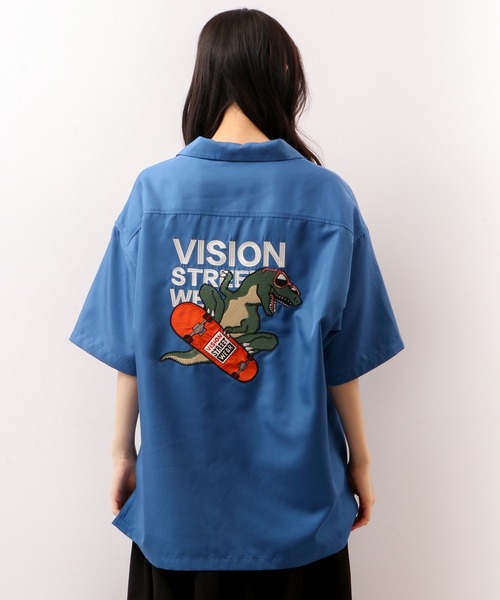 VISION STREET WEAR（ヴィジョンストリートウェア）の「VISION STREET WEAR 刺繍開襟シャツ 半袖（シャツ/ブラウス・メンズ・ブラック系その他2/マルチ/ブルー/ブラック系その他/ホワイト系その他2/マスタード/グリーン系その他/ブルー系その他/ホワイト系その他/グリーン・L/LL/M）」の7枚目の写真
