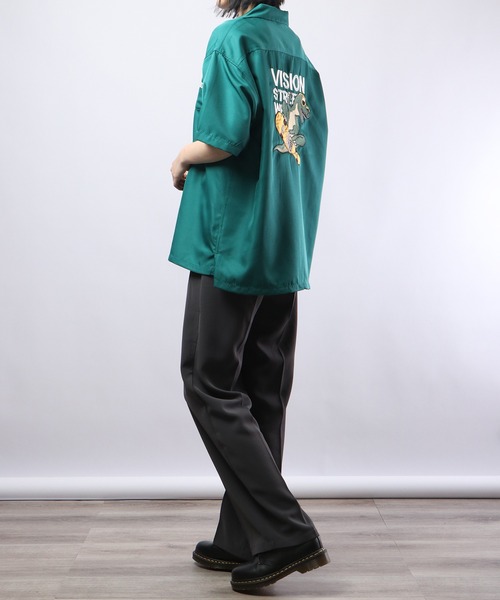 VISION STREET WEAR（ヴィジョンストリートウェア）の「VISION STREET WEAR 刺繍開襟シャツ 半袖（シャツ/ブラウス・メンズ・ブラック系その他2/マルチ/ブルー/ブラック系その他/ホワイト系その他2/マスタード/グリーン系その他/ブルー系その他/ホワイト系その他/グリーン・L/LL/M）」の22枚目の写真