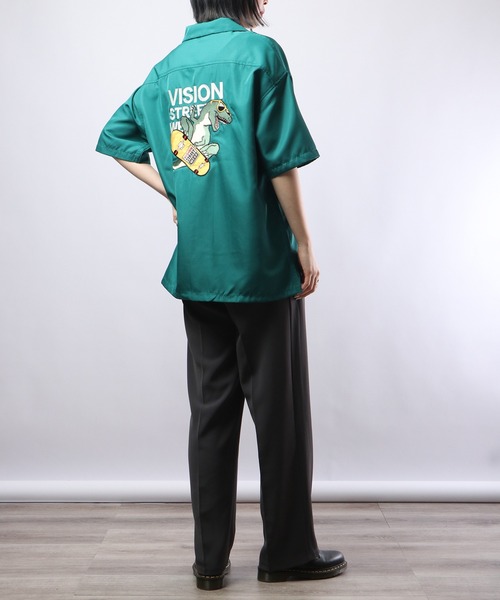 VISION STREET WEAR（ヴィジョンストリートウェア）の「VISION STREET WEAR 刺繍開襟シャツ 半袖（シャツ/ブラウス・メンズ・ブラック系その他2/マルチ/ブルー/ブラック系その他/ホワイト系その他2/マスタード/グリーン系その他/ブルー系その他/ホワイト系その他/グリーン・L/LL/M）」の21枚目の写真
