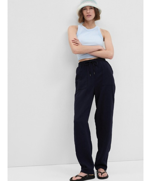 GAP（ギャップ）の「クリンクルガーゼ パンツ（その他パンツ・レディース・ブラック/ネイビー/ベージュ・XS/S/M/L/XXS）」の3枚目の写真