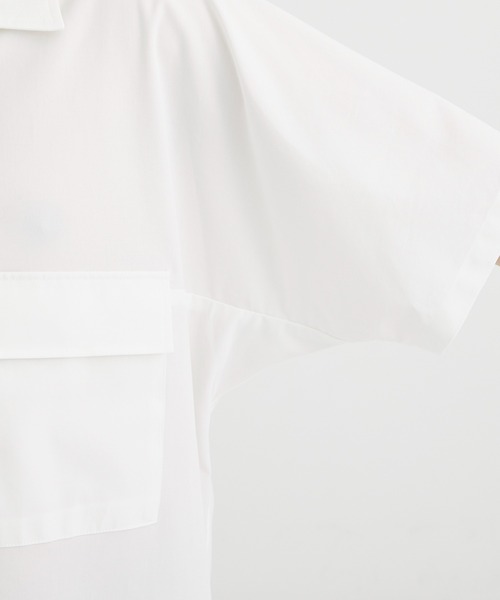 AFTERHOURS(アフターアワーズ)の「【AFTERHOURS / アフターアワーズ】OPEN COLLAR SHIRT S/S PO/オープンカラーシャツ S/S PO(シャツ/ブラウス・メンズ・ブラック/ホワイト・2/3)」の4枚目の写真