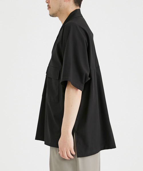 AFTERHOURS / アフターアワーズ】OPEN COLLAR SHIRT S/S PO