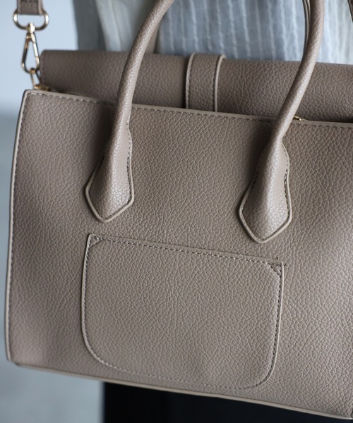 GUSCIO(グッシオ)の「【グッシオゴールドラベル】エレガンストートバッグ 2WAYミニサイズ(ハンドバッグ・レディース・グレー/ブラック/ベージュ/グリーン・FREE)」の14枚目の写真