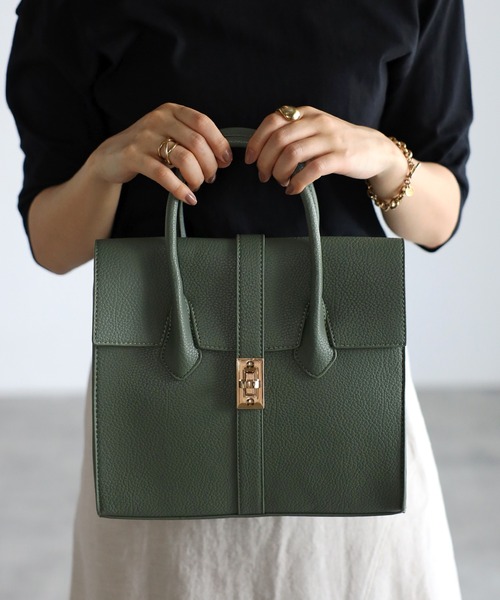 GUSCIO(グッシオ)の「【グッシオゴールドラベル】エレガンストートバッグ 2WAYミニサイズ(ハンドバッグ・レディース・グレー/ブラック/ベージュ/グリーン・FREE)」の20枚目の写真