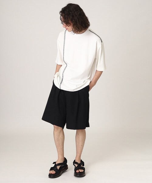 tk.TAKEO KIKUCHI(ティーケータケオキクチ)の「◆ブランケットステッチ半袖カットソー(Tシャツ/カットソー・メンズ・オフホワイト/ブラック/ブラック系4・02/03)」の13枚目の写真