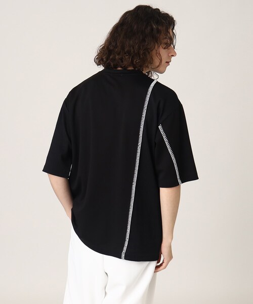 tk.TAKEO KIKUCHI(ティーケータケオキクチ)の「◆ブランケットステッチ半袖カットソー(Tシャツ/カットソー・メンズ・オフホワイト/ブラック/ブラック系4・02/03)」の17枚目の写真