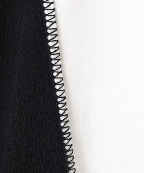 tk.TAKEO KIKUCHI(ティーケータケオキクチ)の「◆ブランケットステッチ半袖カットソー(Tシャツ/カットソー・メンズ・オフホワイト/ブラック/ブラック系4・02/03)」の14枚目の写真