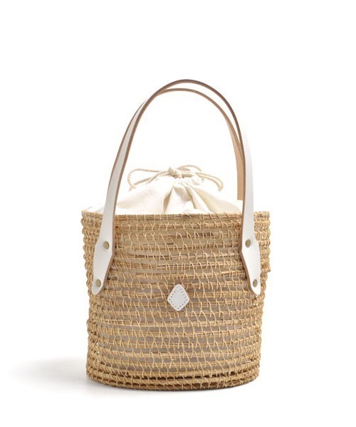 CLEDRAN(クレドラン)の「CL3527 PALM FIBER BKT 透かし編み バスケット(かごバッグ・レディース・ホワイト/ブラック/グリーン・FREE)」の2枚目の写真