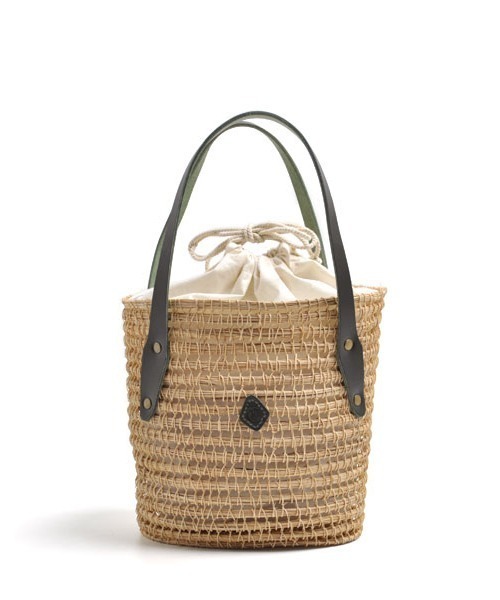 CLEDRAN(クレドラン)の「CL3527 PALM FIBER BKT 透かし編み バスケット(かごバッグ・レディース・ホワイト/ブラック/グリーン・FREE)」の3枚目の写真