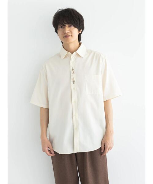 CRAFT STANDARD BOUTIQUE(クラフトスタンダードブティック)の「T/RチロリアンH/Sシャツ(シャツ/ブラウス・メンズ・グレイッシュベージュ/ブラック/アイボリー/チャコールグレー・M/L/XL)」の8枚目の写真