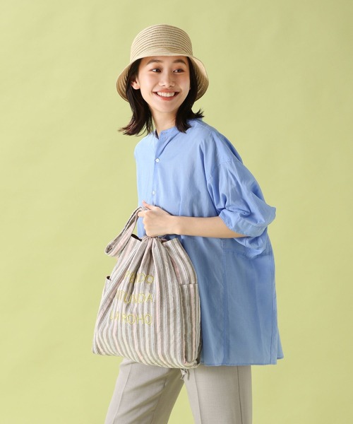 niko and...(ニコアンド)の「オリジナル刺繍巾着トートバッグ(トートバッグ・レディース・パープル/ブラウン/グリーン/ホワイト・0)」の5枚目の写真