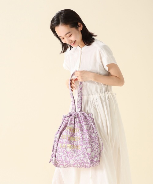 niko and...(ニコアンド)の「オリジナル刺繍巾着トートバッグ(トートバッグ・レディース・パープル/ブラウン/グリーン/ホワイト・0)」の12枚目の写真