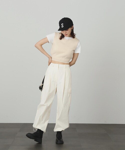 FREE'S MART（フリーズマート）の「◆ロゴショートキャップ（キャップ・レディース・ブラック/ベージュ・ﾌﾘ-）」の16枚目の写真