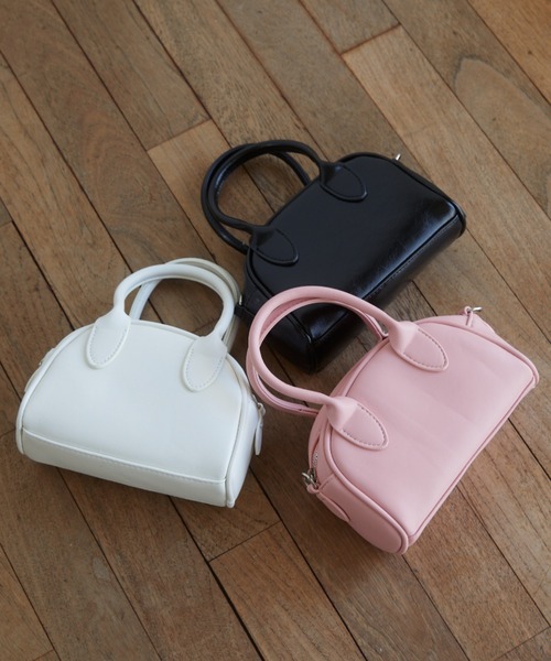 ACYM（アシーム）の「Mini boston バッグ（ショルダーバッグ・レディース・ホワイト/ブラック/ピンク・FREE）」の3枚目の写真