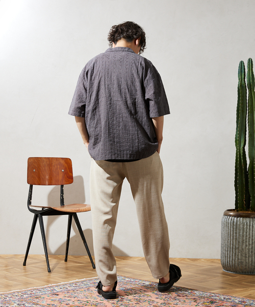 JOURNAL STANDARD relume（ジャーナルスタンダード　レリューム）の「CALIFORNIA エンブロイダリー  ガーメントダイシャツ（シャツ/ブラウス・メンズ・イエロー/ピンク/ブラック/サックスブルー・MEDIUM/LARGE）」の6枚目の写真