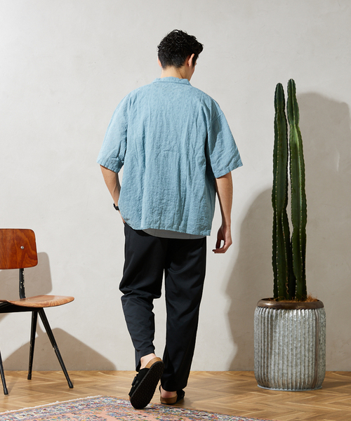 JOURNAL STANDARD relume（ジャーナルスタンダード　レリューム）の「CALIFORNIA エンブロイダリー  ガーメントダイシャツ（シャツ/ブラウス・メンズ・イエロー/ピンク/ブラック/サックスブルー・MEDIUM/LARGE）」の10枚目の写真