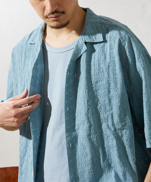 JOURNAL STANDARD relume（ジャーナルスタンダード　レリューム）の「CALIFORNIA エンブロイダリー  ガーメントダイシャツ（シャツ/ブラウス・メンズ・イエロー/ピンク/ブラック/サックスブルー・MEDIUM/LARGE）」の11枚目の写真