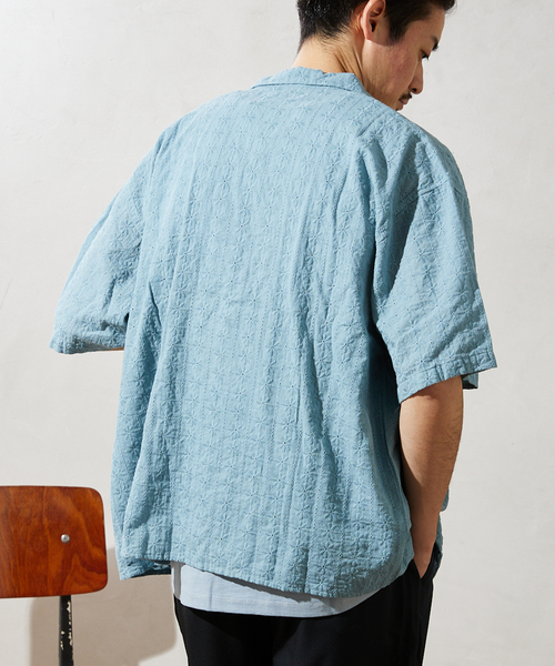 JOURNAL STANDARD relume（ジャーナルスタンダード　レリューム）の「CALIFORNIA エンブロイダリー  ガーメントダイシャツ（シャツ/ブラウス・メンズ・イエロー/ピンク/ブラック/サックスブルー・MEDIUM/LARGE）」の12枚目の写真