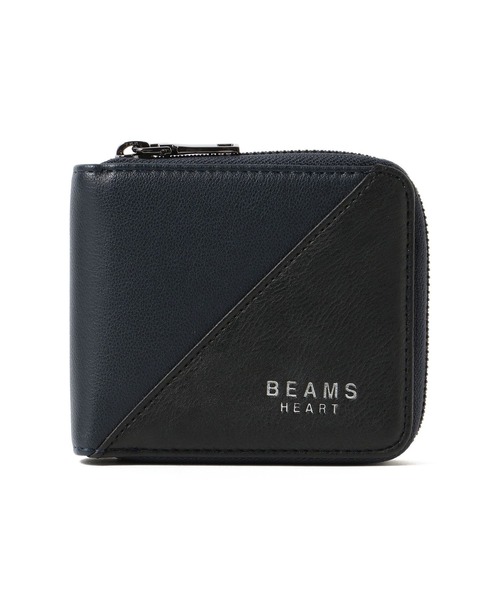 BEAMS HEART(ビームスハート)の「切替 フェイクレザー ジップ ウォレット(財布・メンズ・ネイビー/ブラック/ネイビー系・ONE SIZE)」の2枚目の写真