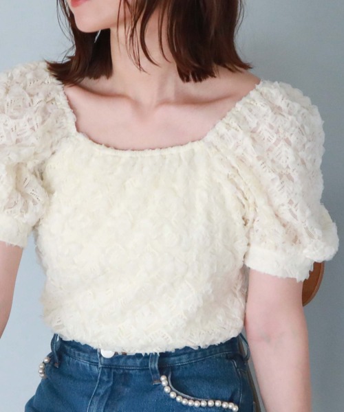 archives(アルシーヴ)の「2wayフリルレースTOPS(Tシャツ/カットソー・レディース・ブルーグレー/ブラック/アイボリー・MEDIUM)」の18枚目の写真