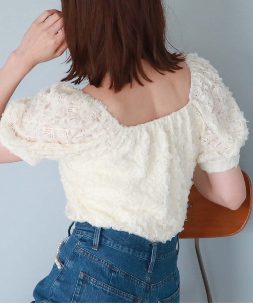 archives(アルシーヴ)の「2wayフリルレースTOPS(Tシャツ/カットソー・レディース・ブルーグレー/ブラック/アイボリー・MEDIUM)」の14枚目の写真