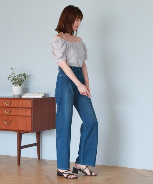 archives(アルシーヴ)の「2wayフリルレースTOPS(Tシャツ/カットソー・レディース・ブルーグレー/ブラック/アイボリー・MEDIUM)」の5枚目の写真