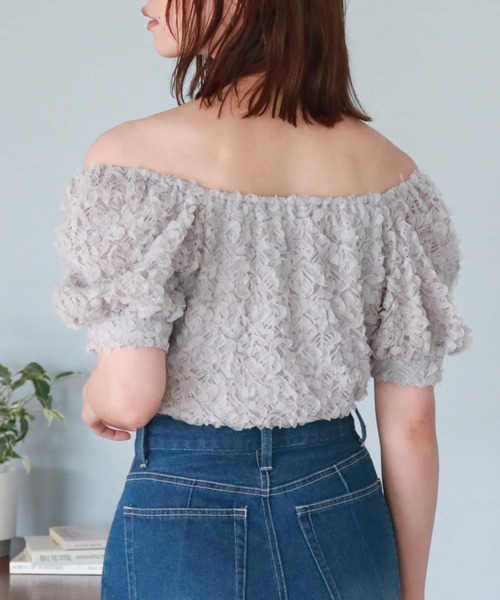 archives(アルシーヴ)の「2wayフリルレースTOPS(Tシャツ/カットソー・レディース・ブルーグレー/ブラック/アイボリー・MEDIUM)」の10枚目の写真