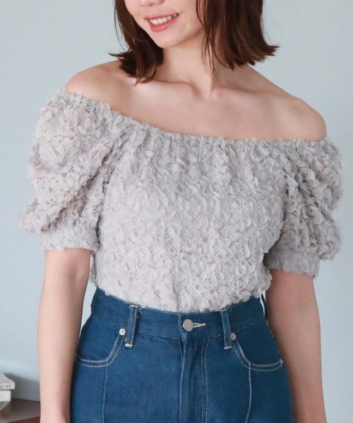 archives(アルシーヴ)の「2wayフリルレースTOPS(Tシャツ/カットソー・レディース・ブルーグレー/ブラック/アイボリー・MEDIUM)」の19枚目の写真