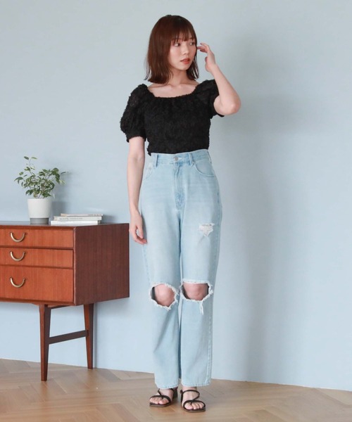 archives(アルシーヴ)の「2wayフリルレースTOPS(Tシャツ/カットソー・レディース・ブルーグレー/ブラック/アイボリー・MEDIUM)」の20枚目の写真