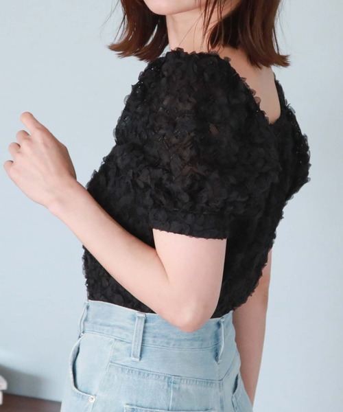 archives(アルシーヴ)の「2wayフリルレースTOPS(Tシャツ/カットソー・レディース・ブルーグレー/ブラック/アイボリー・MEDIUM)」の11枚目の写真