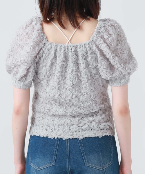 archives(アルシーヴ)の「2wayフリルレースTOPS(Tシャツ/カットソー・レディース・ブルーグレー/ブラック/アイボリー・MEDIUM)」の9枚目の写真