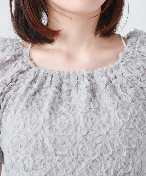 archives(アルシーヴ)の「2wayフリルレースTOPS(Tシャツ/カットソー・レディース・ブルーグレー/ブラック/アイボリー・MEDIUM)」の12枚目の写真