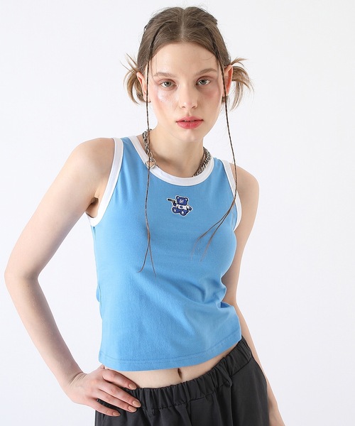 BadBlue（バッドブルー）の「【BadBlue 】BadBear Patch Sleeveless Blue（タンクトップ・レディース・ブルー・FREE）」の2枚目の写真