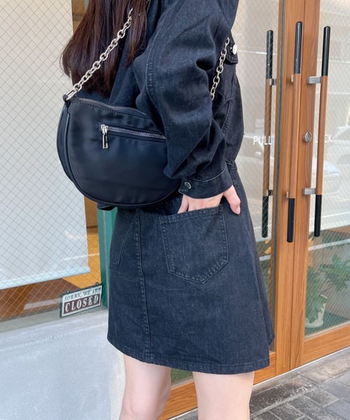 CLEA（クレア）の「クロップド丈デニムジャケットセットアップ（セットアップ・レディース・ブラック/ブルー/ホワイト/ネイビー・M/L）」の18枚目の写真