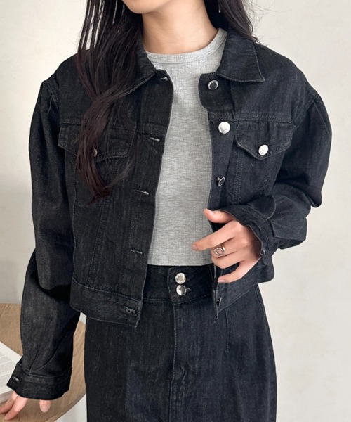 セール】クロップド丈デニムジャケットセットアップ（セットアップ