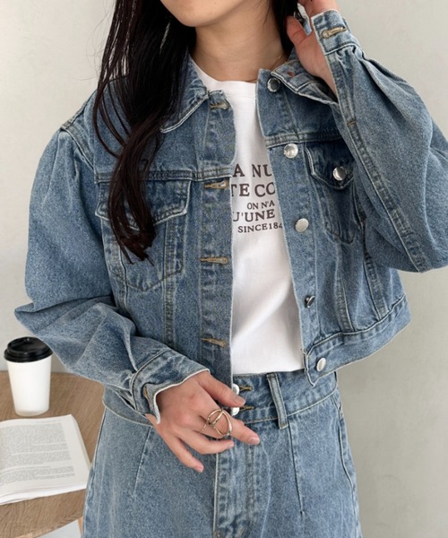セール】クロップド丈デニムジャケットセットアップ（セットアップ