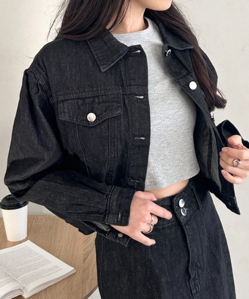 セール】クロップド丈デニムジャケットセットアップ（セットアップ