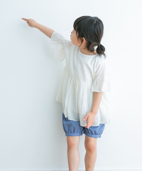 セール】『親子リンク』コットンボイルフリルブラウス(KIDS