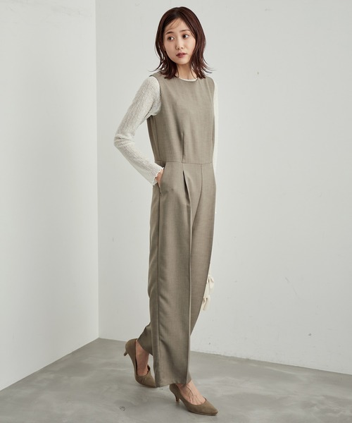 ROPE' PICNIC（ロペピクニック）の「ウールライクサキソニーオールインワン（つなぎ/オールインワン・レディース・ネイビー/ブラウン・38/40）」の13枚目の写真