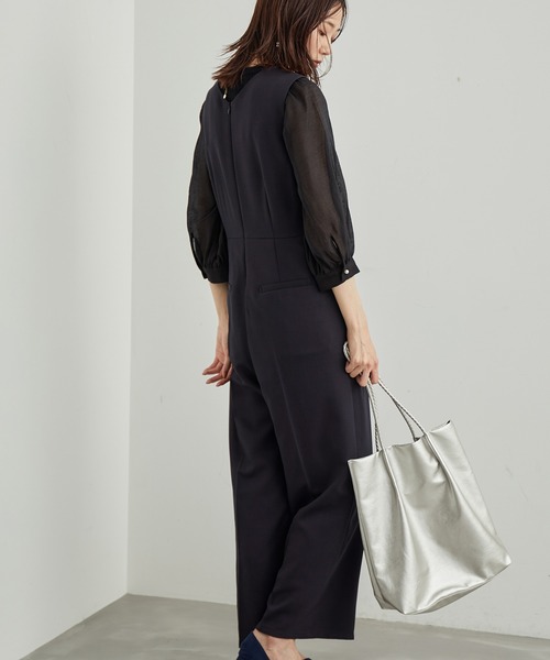 ROPE' PICNIC（ロペピクニック）の「ウールライクサキソニーオールインワン（つなぎ/オールインワン・レディース・ネイビー/ブラウン・38/40）」の3枚目の写真