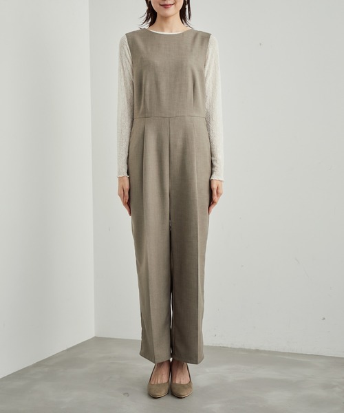 ROPE' PICNIC（ロペピクニック）の「ウールライクサキソニーオールインワン（つなぎ/オールインワン・レディース・ネイビー/ブラウン・38/40）」の5枚目の写真