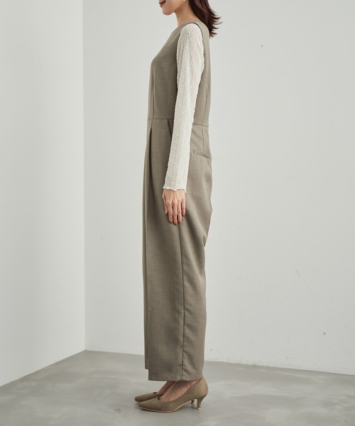 ROPE' PICNIC（ロペピクニック）の「ウールライクサキソニーオールインワン（つなぎ/オールインワン・レディース・ネイビー/ブラウン・38/40）」の8枚目の写真