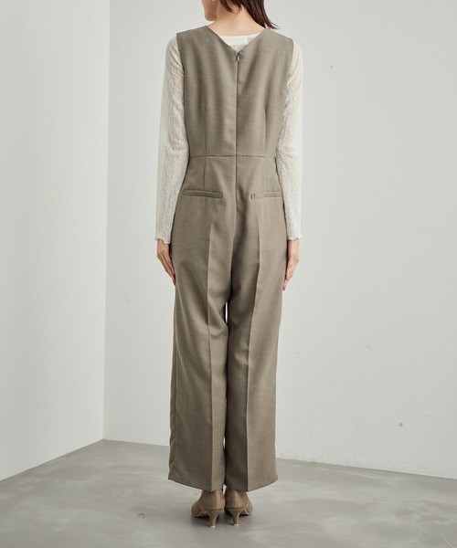 ROPE' PICNIC（ロペピクニック）の「ウールライクサキソニーオールインワン（つなぎ/オールインワン・レディース・ネイビー/ブラウン・38/40）」の14枚目の写真