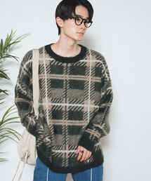 WEGO/モヘアライク総柄ビッグプルオーバー