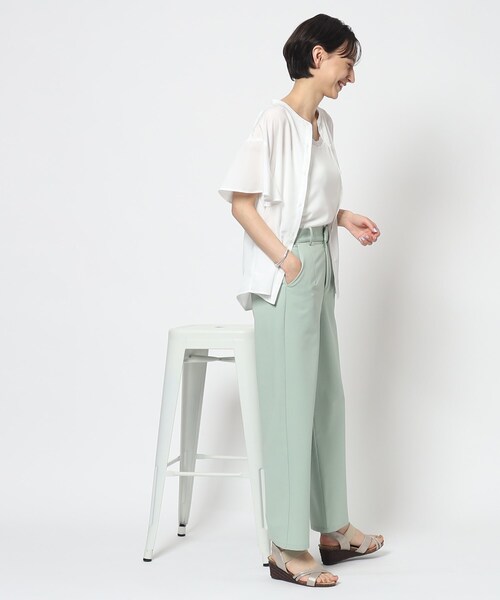 DRESKIP（ドレスキップ）の「◆大人の上品インナー　レース付きキャミソール（タンクトップ・レディース・黄緑系/ブラック/オフホワイト・03/02）」の5枚目の写真