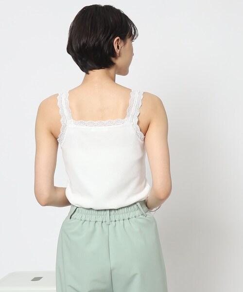 DRESKIP（ドレスキップ）の「◆大人の上品インナー　レース付きキャミソール（タンクトップ・レディース・黄緑系/ブラック/オフホワイト・03/02）」の10枚目の写真
